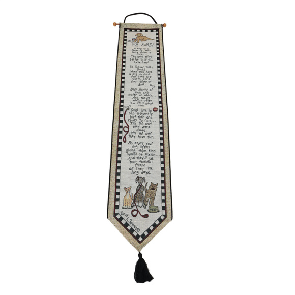 Manual Woodworkers & Weavers Other - NWT Dog Rules Bell Pull Wall Hanging